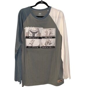 Star Wars The Mandalorian Grogu Graphic Color Block Long Sleeve Shirt